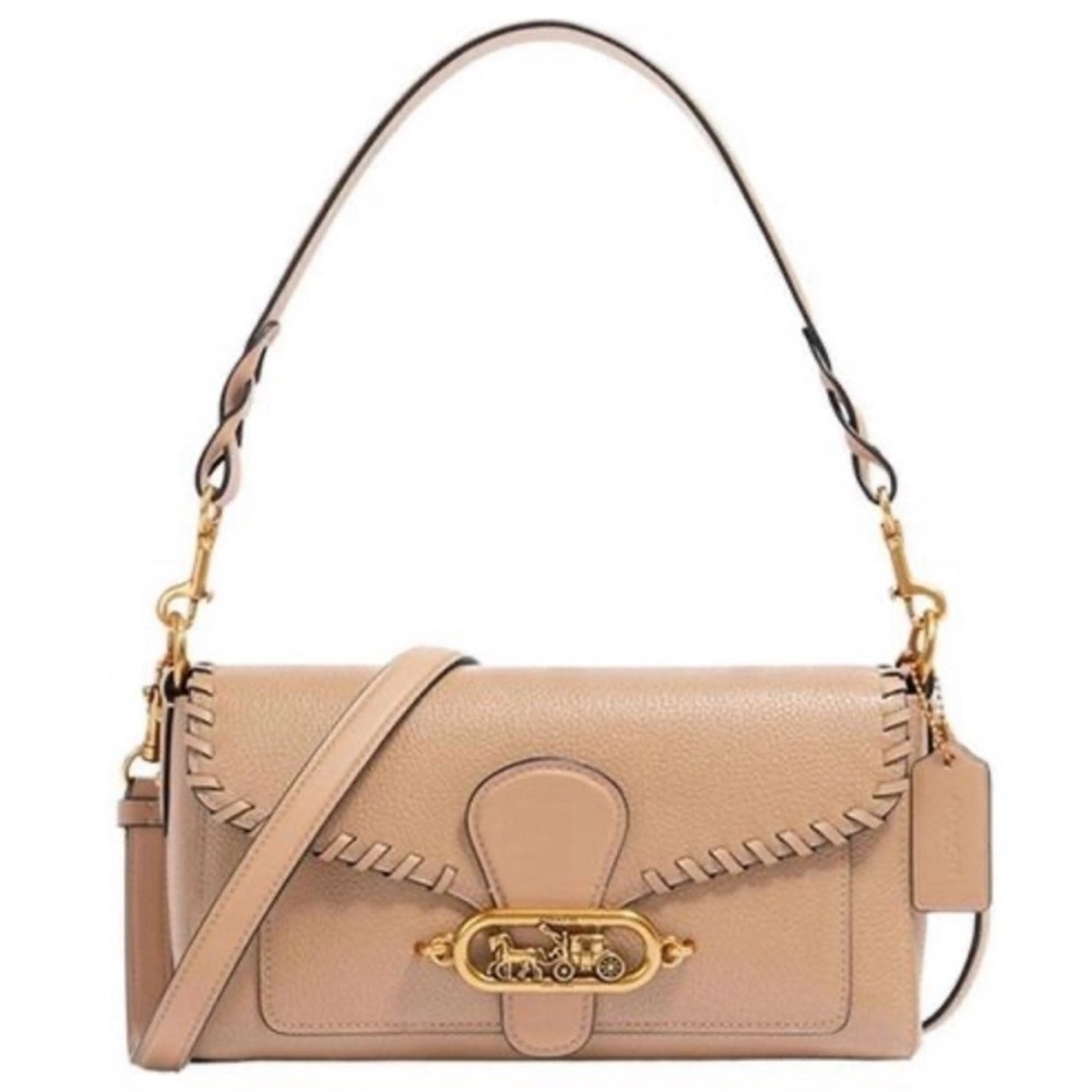 Coach Jade Shoulder Bag With Whipstitch in Tan